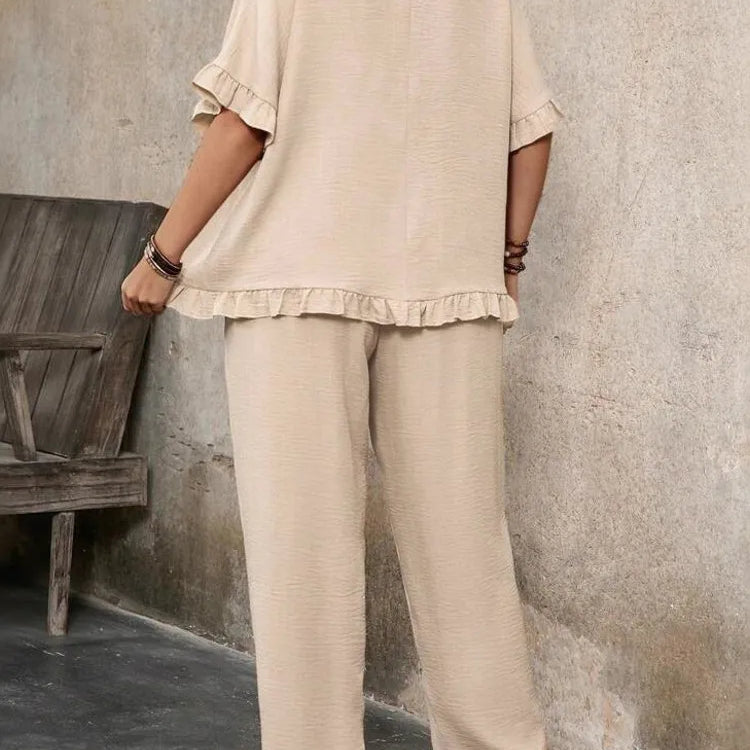 2 Piece Women Sets 2025 New Arrival Plus Size Summer Autumn Matching Sets Top And Pants Suits Outfits Oversized Clothing