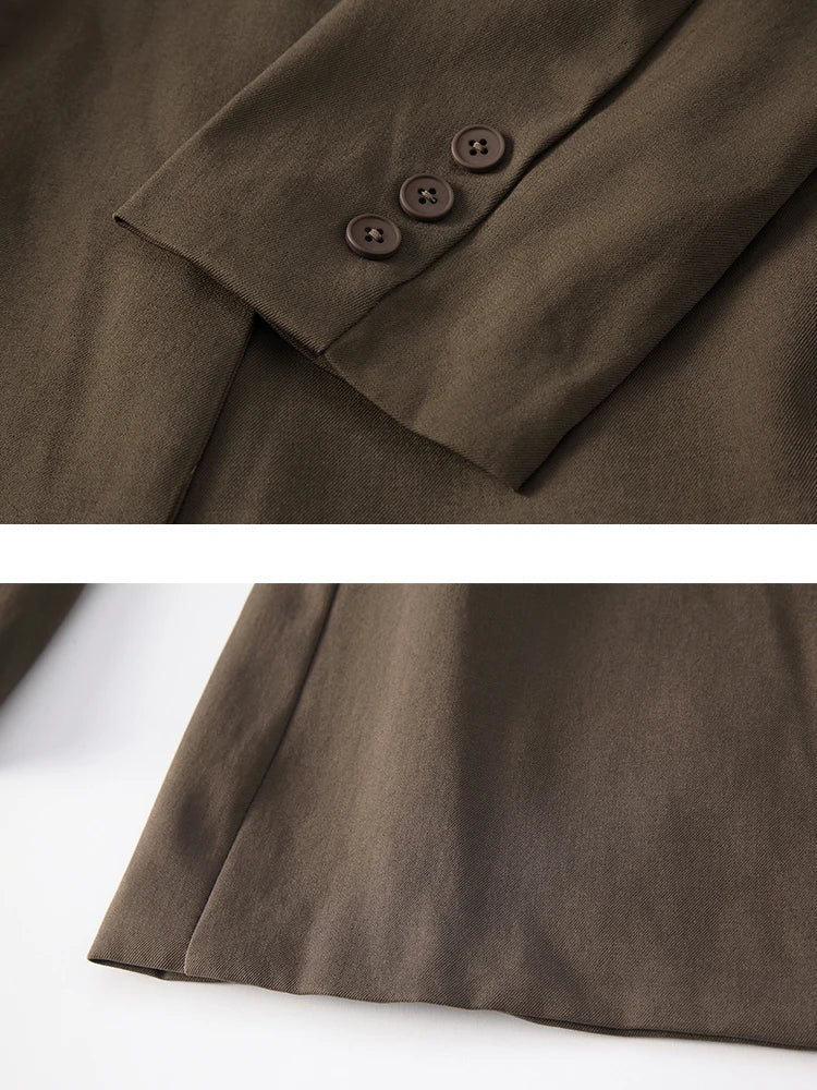 LANMREM Belt Spliced Design Blazer Women Vintage Notched Collar Single Button Coat Fashion Spring New Clothing 2AA4613