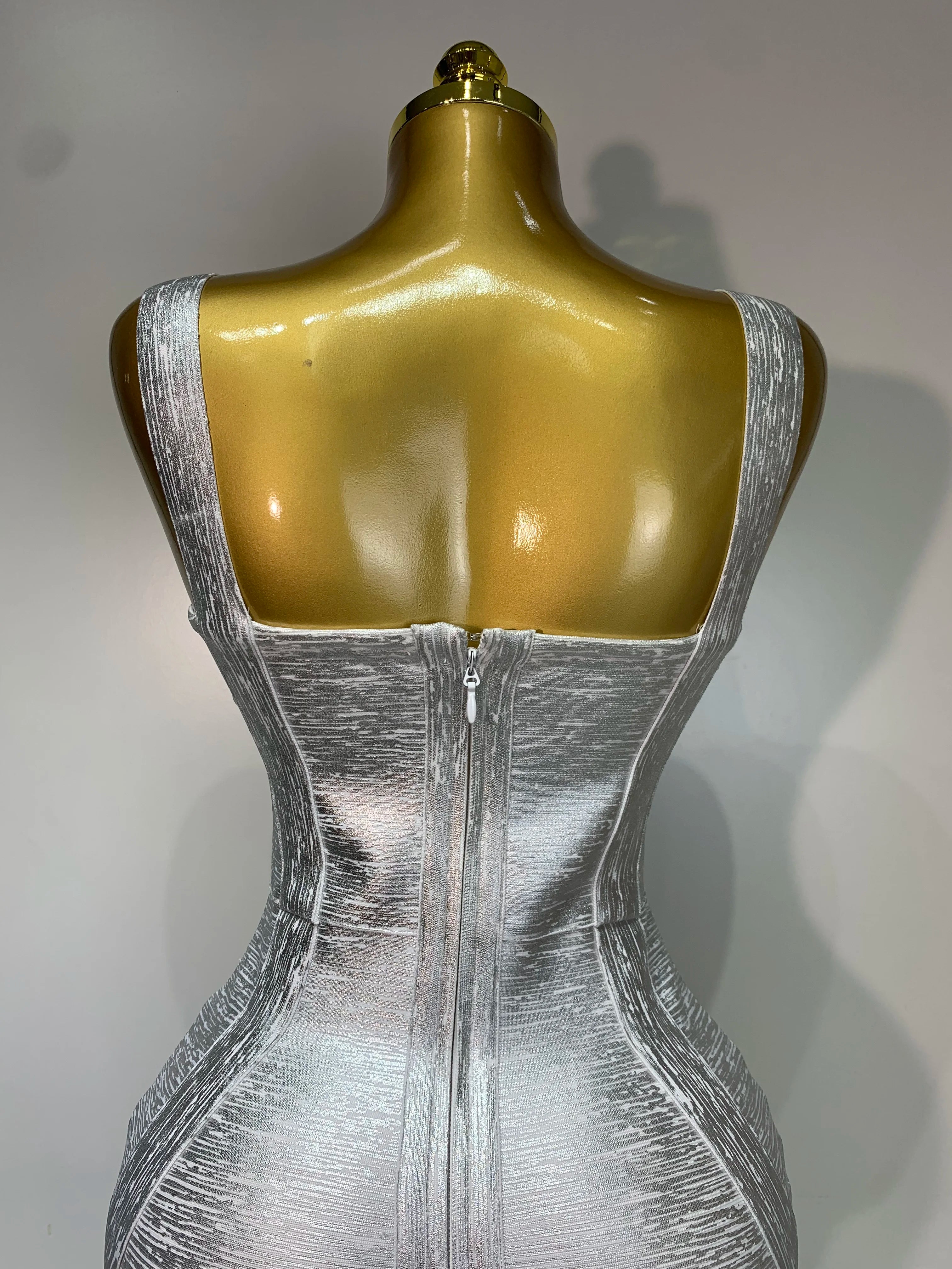 Robe moulante sans manches pour femme, tenue élégante de soirée, de cocktail, d'anniversaire, argentée et dorée, de haute qualité