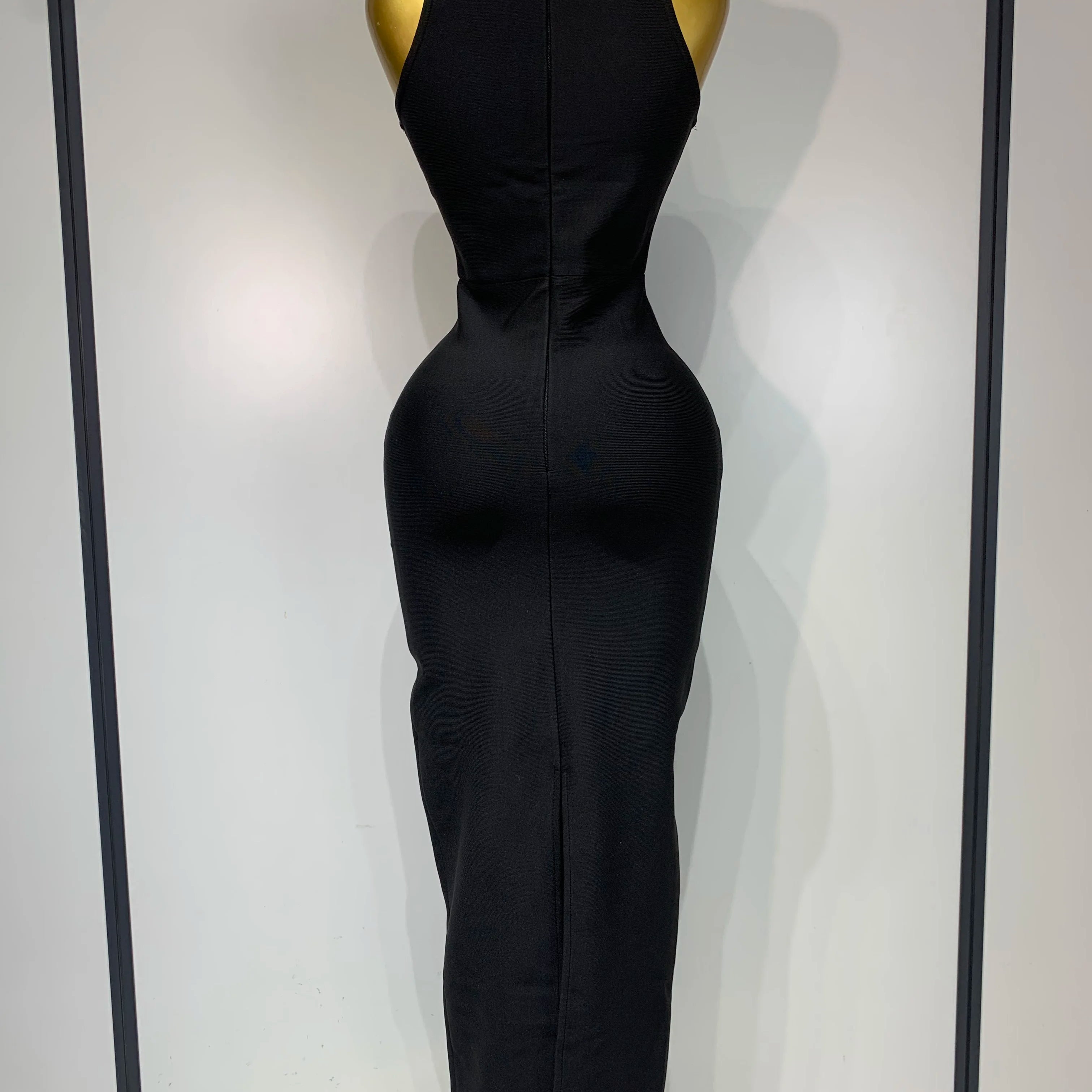 Women Celebrity Sexy Cut Out Diamonds Black Long Bodycon Bandage Dress 2025 Elegant Evening Club Party Luxury Birthday Dresses