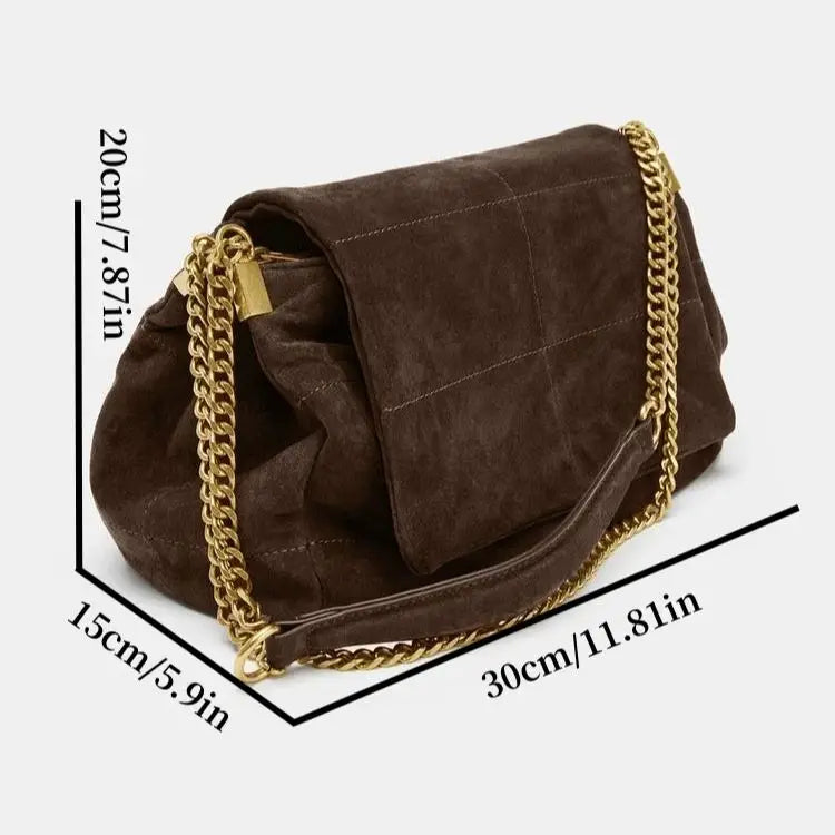 Women's Shoulder Bag with Chains, Vintage Quilted Sling Bag, New Fashion Luxury Design Handbags for Ladies