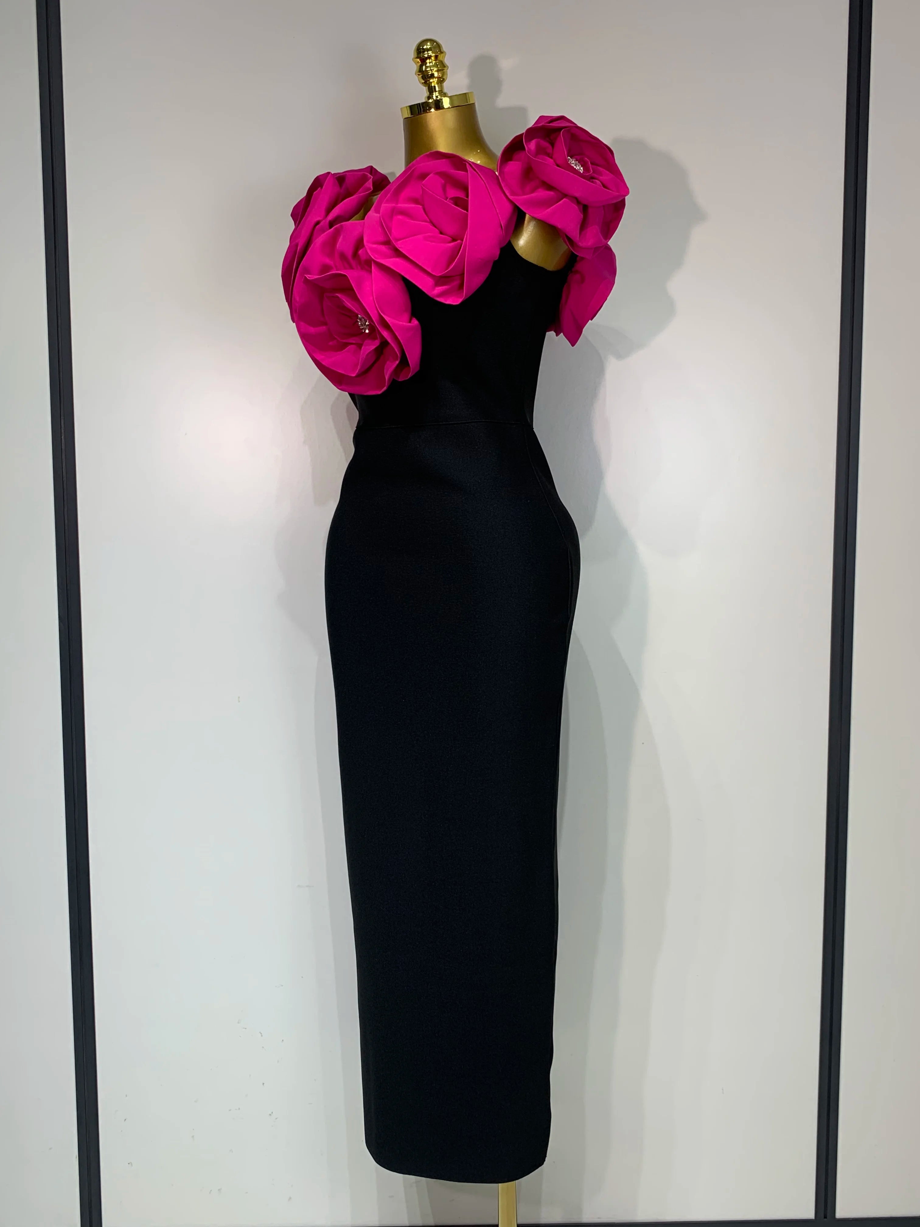 Women 2025 Sexy Off Shoulder Flower Diamonds Bodycon Bandage Dress 2025 Celebrity Elegant Evening Luxury Birthday Party Dresses