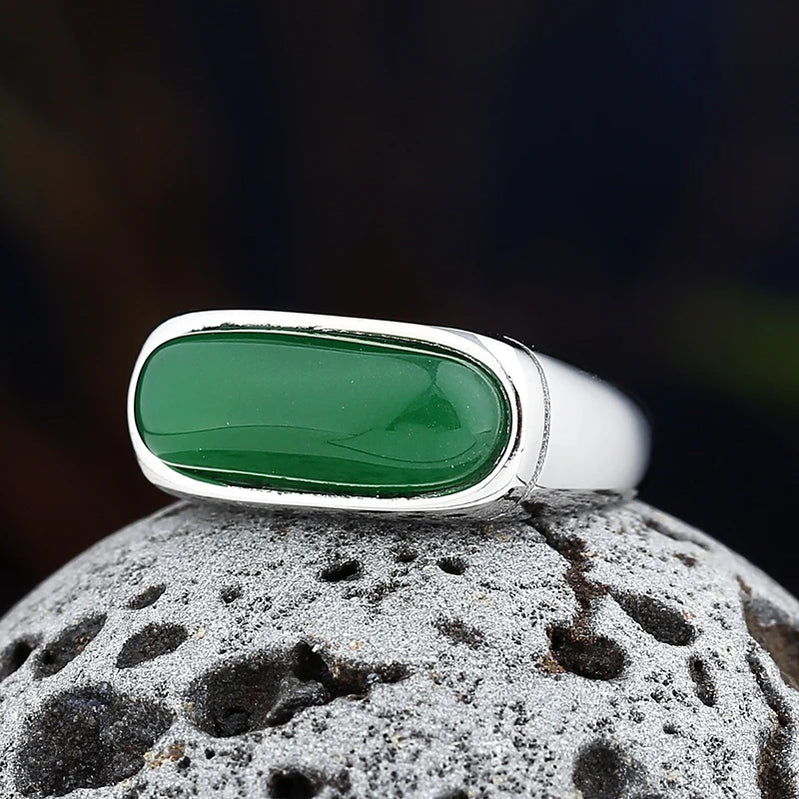 Stainless Steel Jewelry Ring Men Black Stone Rings Trend Charm Fashion Male Women Finger Band Engagement Wedding Gift OSR777 Us Size