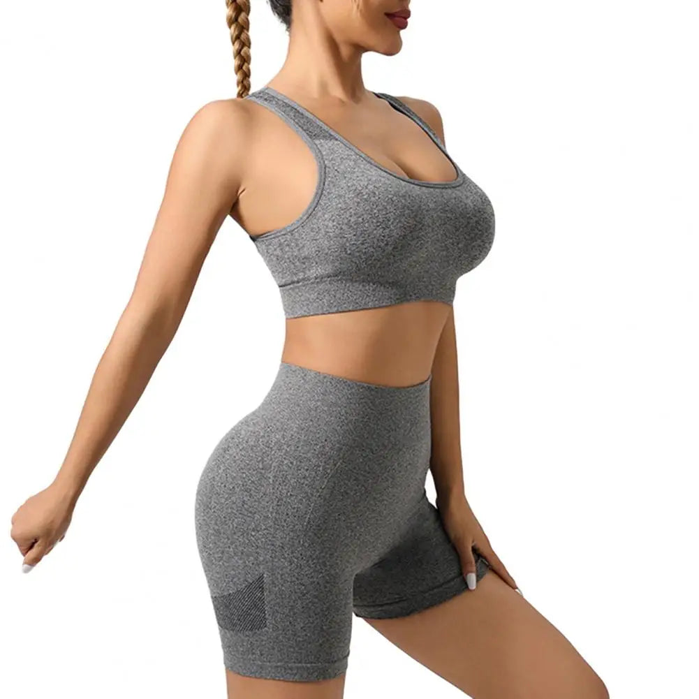 Women Sports Suit Yoga Outfit Exercise Set for Women High Waist Leggings Sports Bra Fitness Outfit for Gym Workout Yoga Bra Grey China