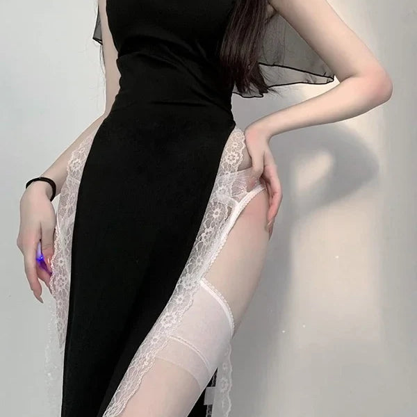 Dark Witch Hollow Sleeveless Christmas Costumes Demon Game Dress Bandage Sexy Lingerie Uniform Halloween Costumes For Women 1370 Castlevania