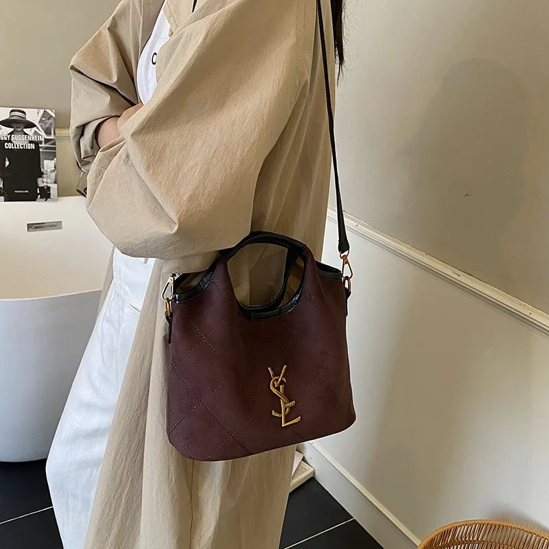 2025 Fall Winter Bucket Bag, Trendy Vintage Inspired Shoulder Bag, Chic Crossbody Purse for Women, Must-Have Stylish Tote
