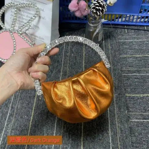 Designer Rhinestones Clutch Purse Bag for Women Handle Bag Leather Shoulder Bag Purse Shiny Crystal Purses and Handbag 8