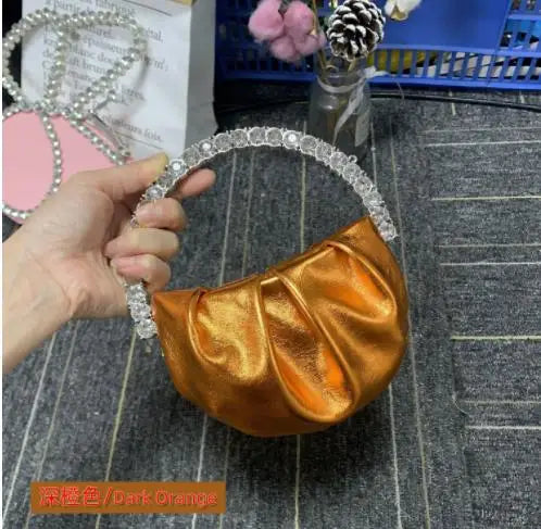 Designer Rhinestones Clutch Purse Bag for Women Handle Bag Leather Shoulder Bag Purse Shiny Crystal Purses and Handbag 8