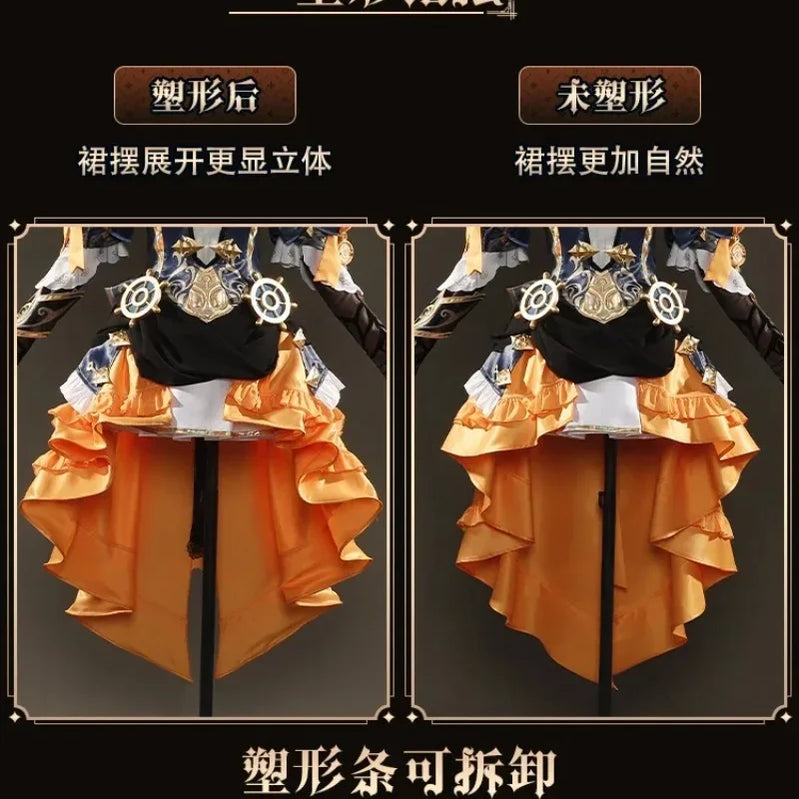 Navia Genshin Impact Cosplay Costume Wig Dress Uniform Fontaine Spina Di Rosula Hat Clorinde Halloween Costumes for Women