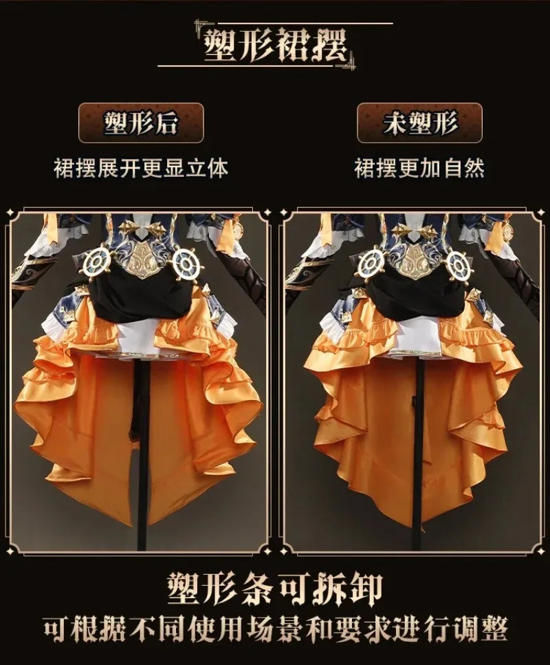 Navia Genshin Impact Cosplay Costume Wig Dress Uniform Fontaine Spina Di Rosula Hat Clorinde Halloween Costumes for Women