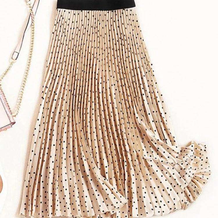 Pleated Skirts Women Spring Autumn Skirt High Waist Print Midi Skirts Womens Velvet Skirt Maxi Long Skirts Femme Faldas Mujer
