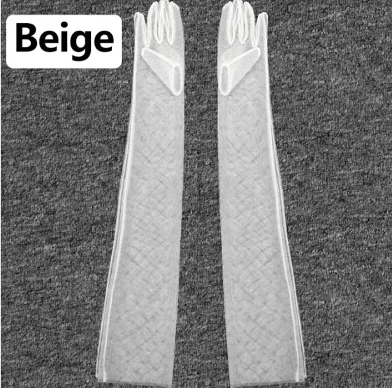 Wedding Dress Luxury Atmosphere Gloves Bride Gloves Long Double Row Gloves Wedding Gloves Winter champagne CHINA