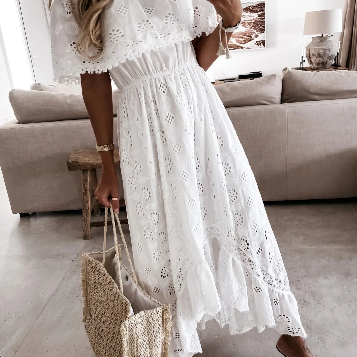 Summer White Dress For Woman 2023 Trendy Casual Beachwear Cover-ups Outfits New Boho Hippie Chic Long Maxi Dresses Elegant Party