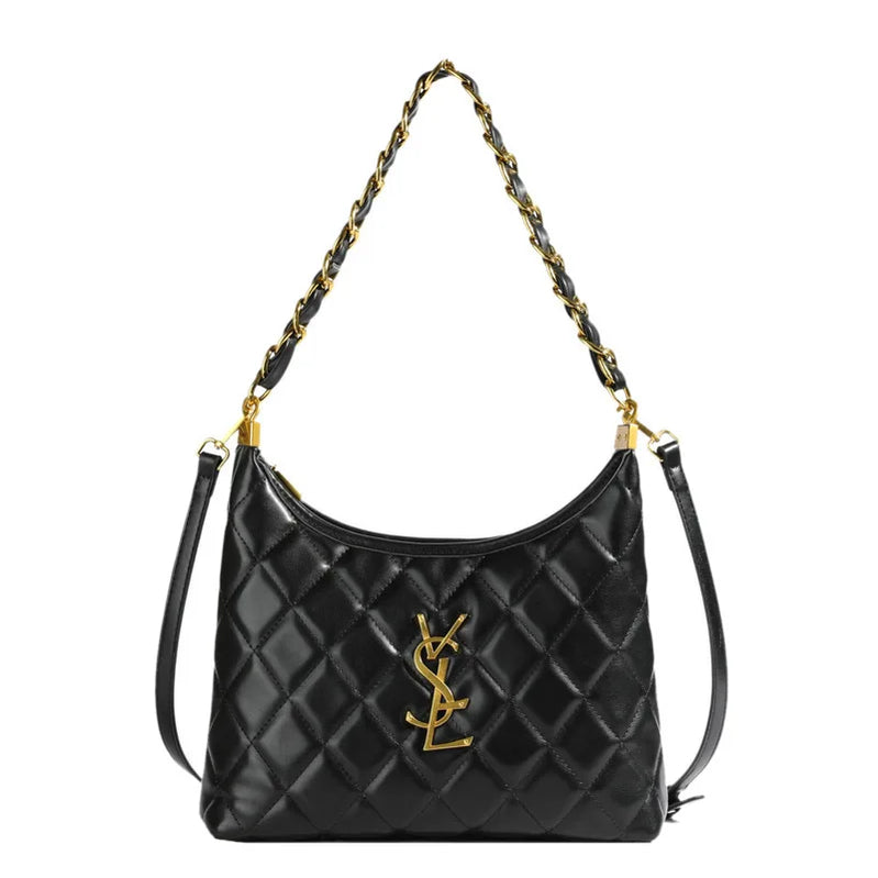 2025 Quilted Chain-Strap Hobo Bag for Women, Chic Minimalist Crossbody Purse, Unique Shoulder Bag