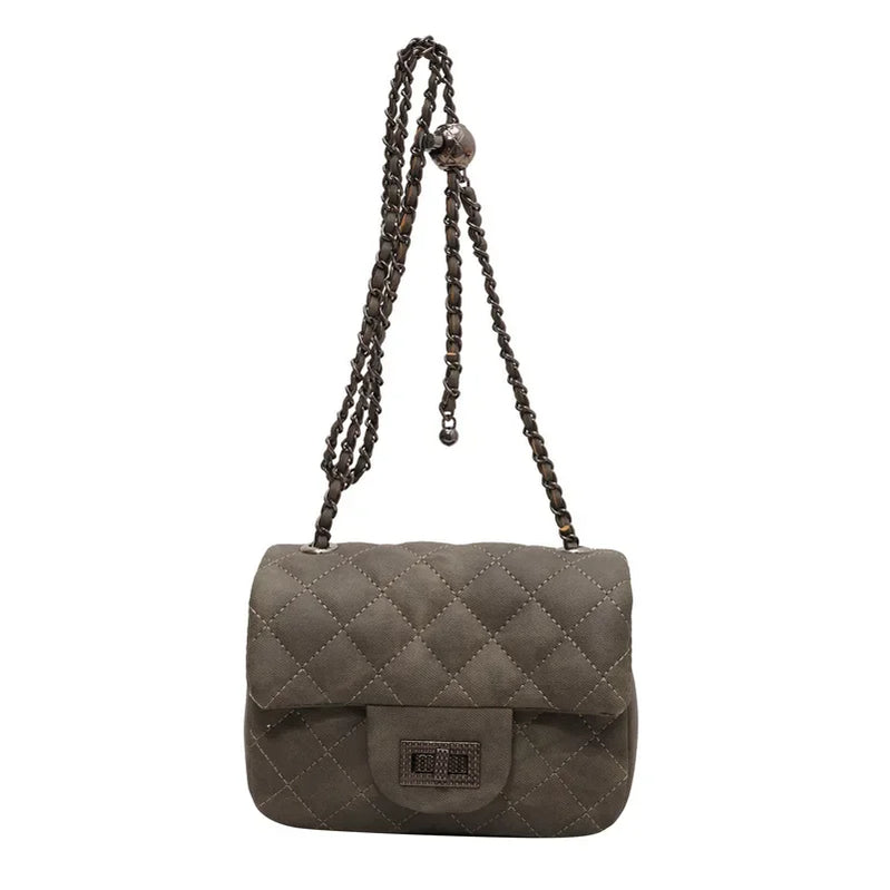 Winter Commuter Women's Crossbody Bag Retro Diamond Chain Square Handbag Shoulder Bag Elegant Sensation Commute Work Bag