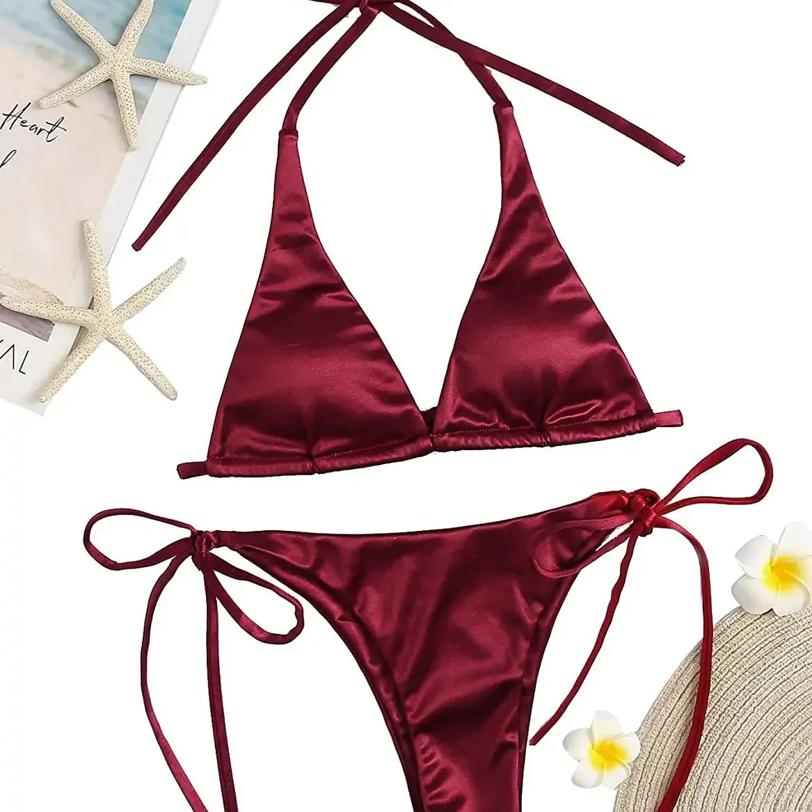 Women Sexy Micro Mini Bikini Thong Halter G-String Bra Bikinis Set Swimwear Backless New High Quality Swimwear Bathing Suits 10