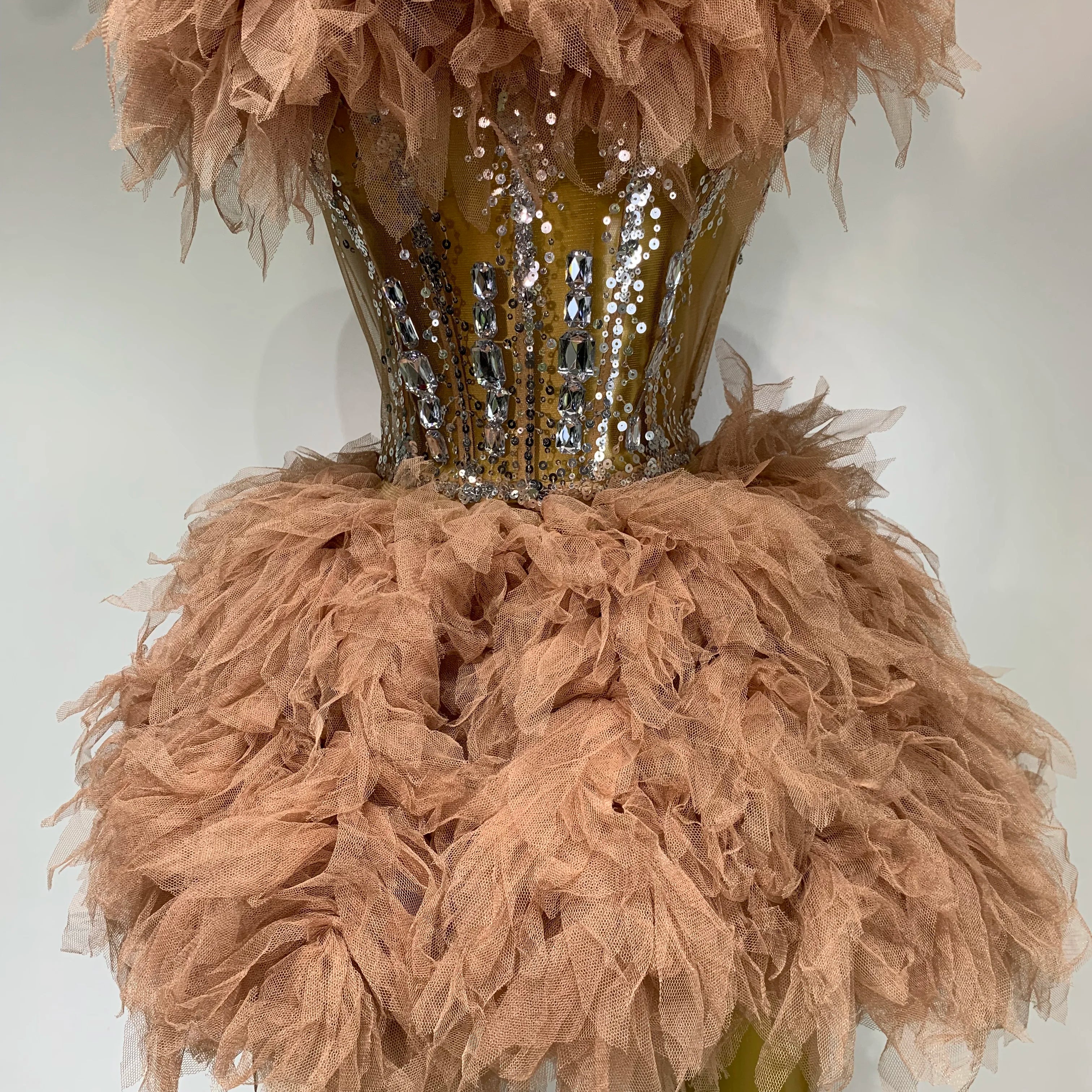 Women Sexy Strapless Mesh Two Pieces Set Celebrity Nightlcub Party Photo Shoot Outfit 2025 Prom Gown Luxury Birthday Dresses