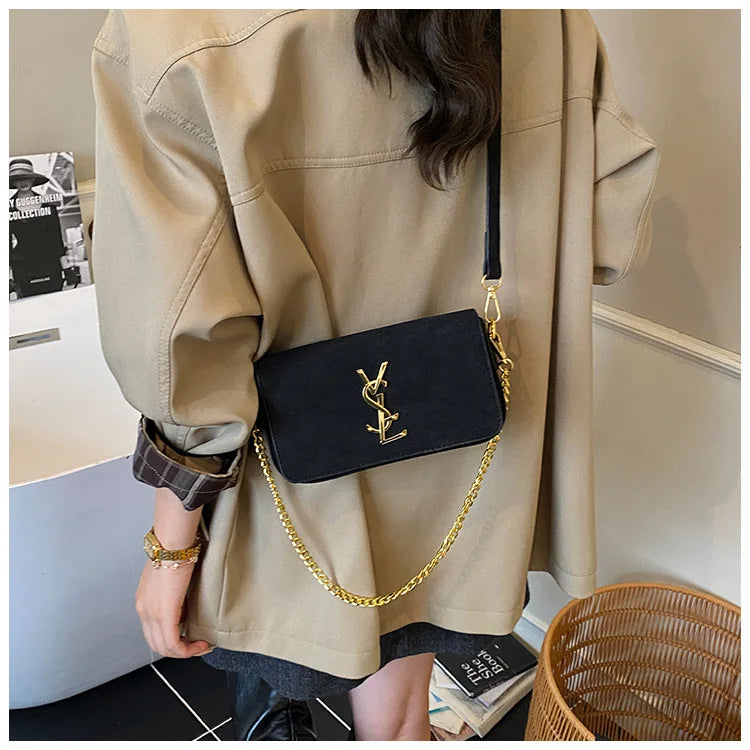 Autumn and Winter Retro Shoulder Armpit High Fashion Messenger Bag Simple Small Square Bag Paris Fashion Designer Women's Bag