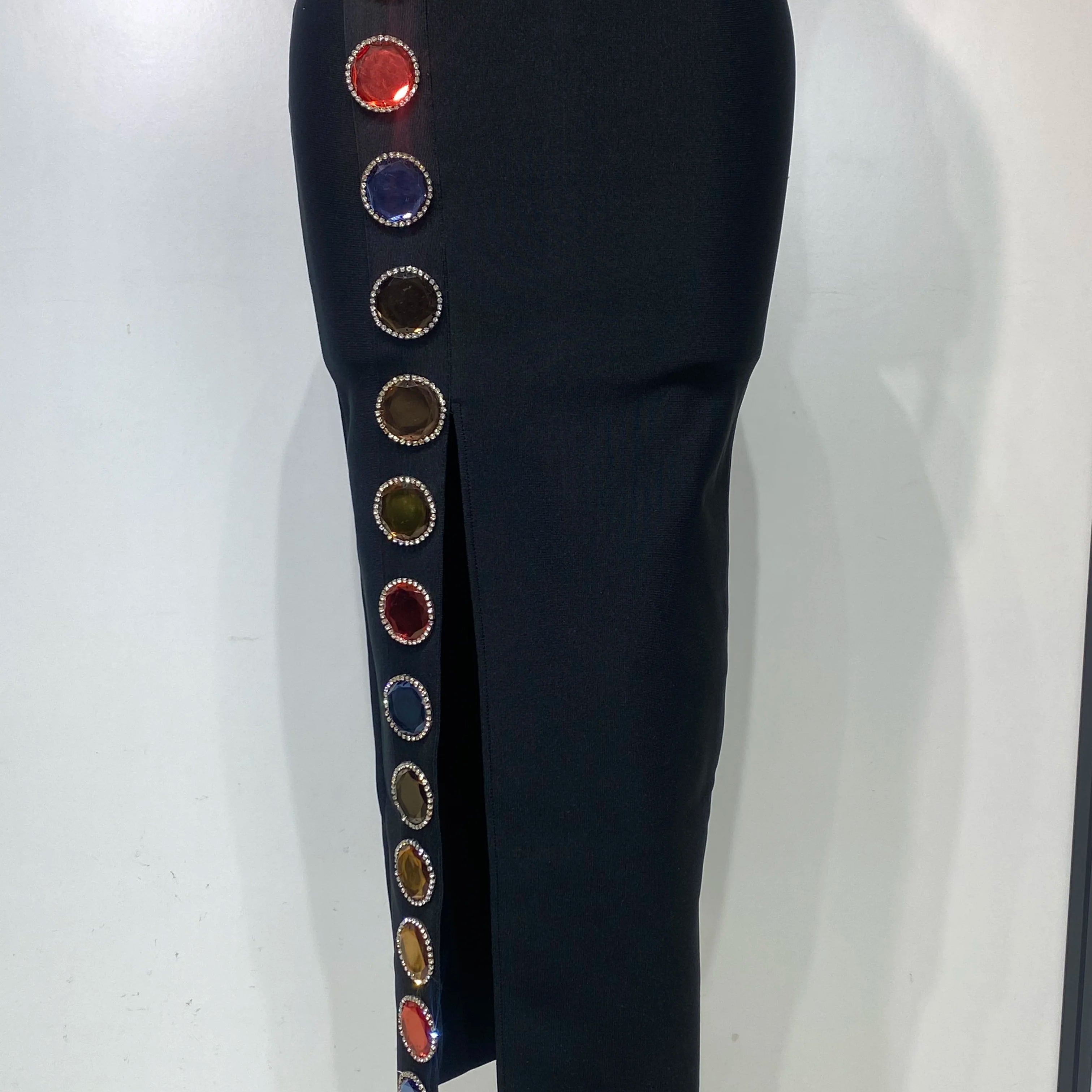 Women Elegant Bandage Bodycon Dress Halter Rhinestons Elastic Dress Luxury Birthday Celebrity Evening Club Party Wedding Dress