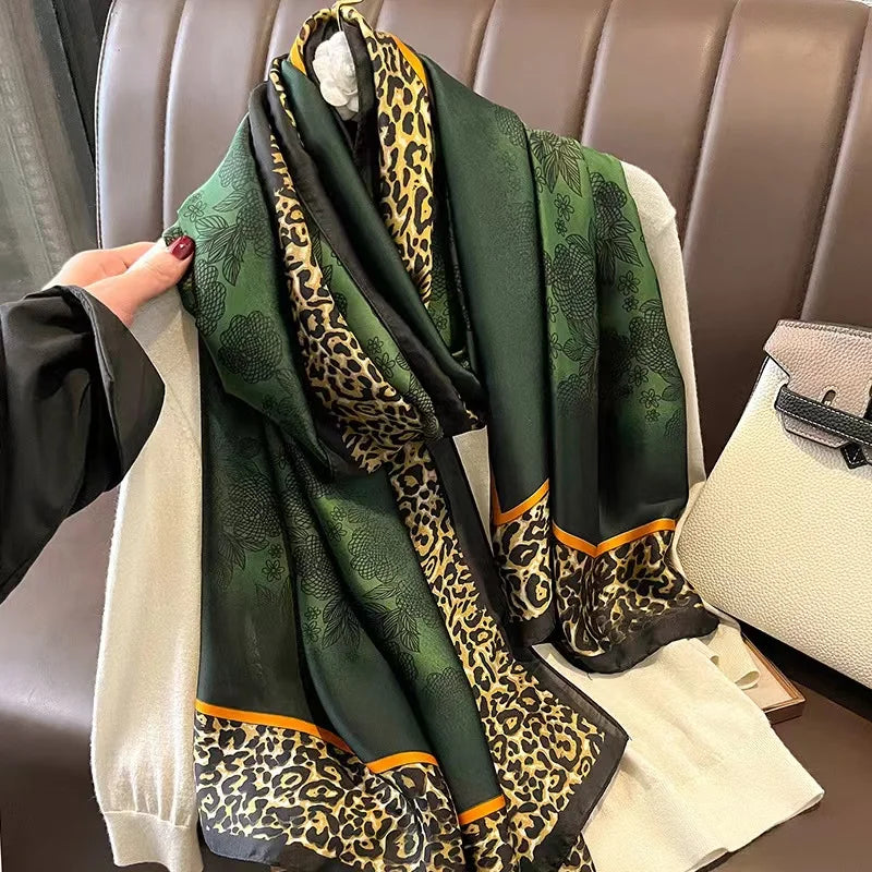 180*90cm Luxury Brand Spring Summer Autumn Women Clothing New Fashion Color matching printed silk scarf lady popular turba 3 180cmx90cm