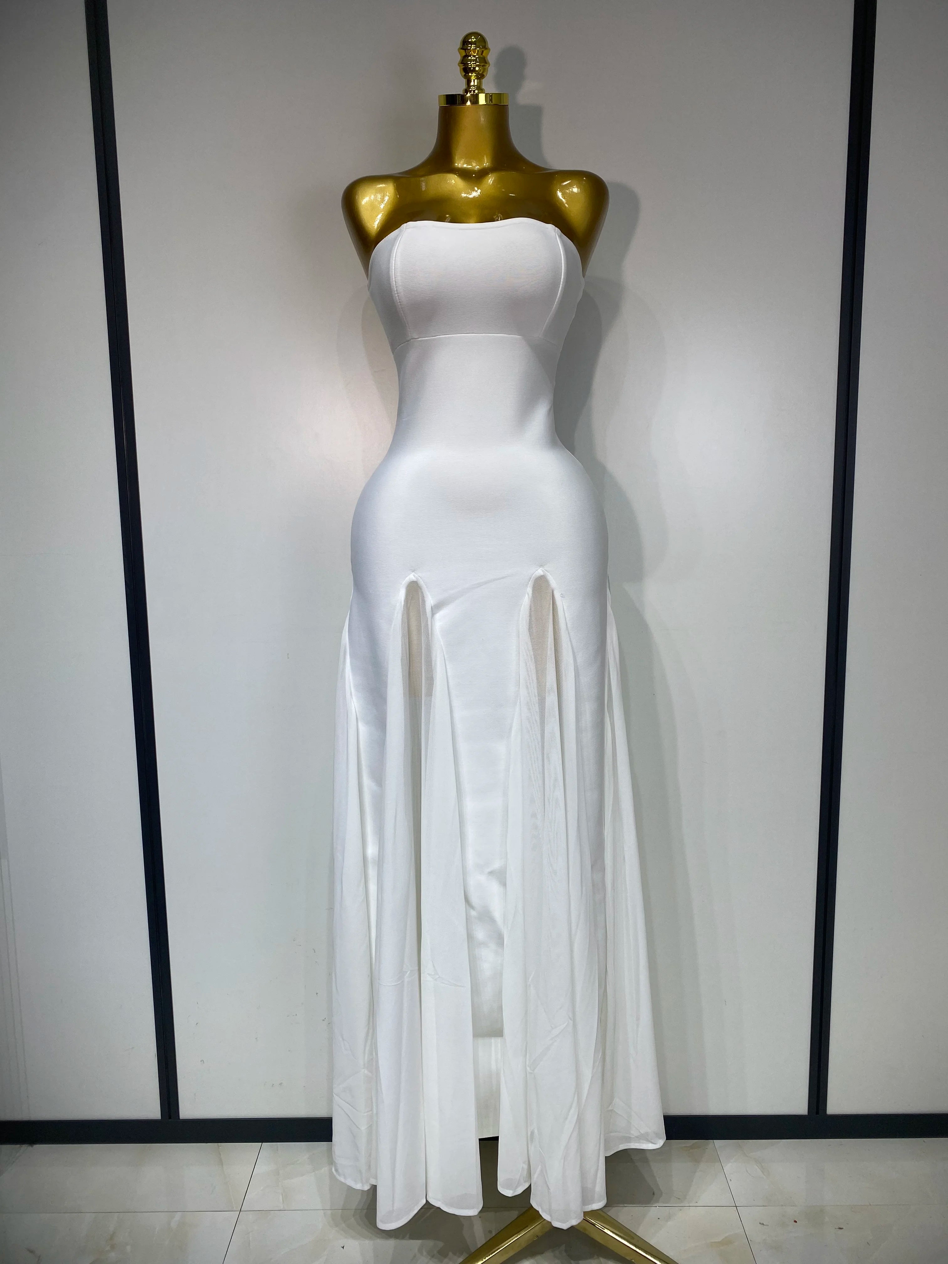 Women Sexy Backless Bodycon Bandage Dress Sleeveless Maxi Long Elegant Dresses 2025 Luxury Birthday Dress Club Party Outfit