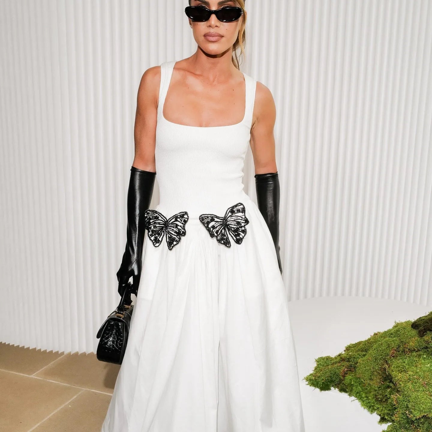 New Arrival White Color Women Sleeveless Sexy O-Neck Straight Long Dress Elegant Evening Party Celebrity High Street Wear