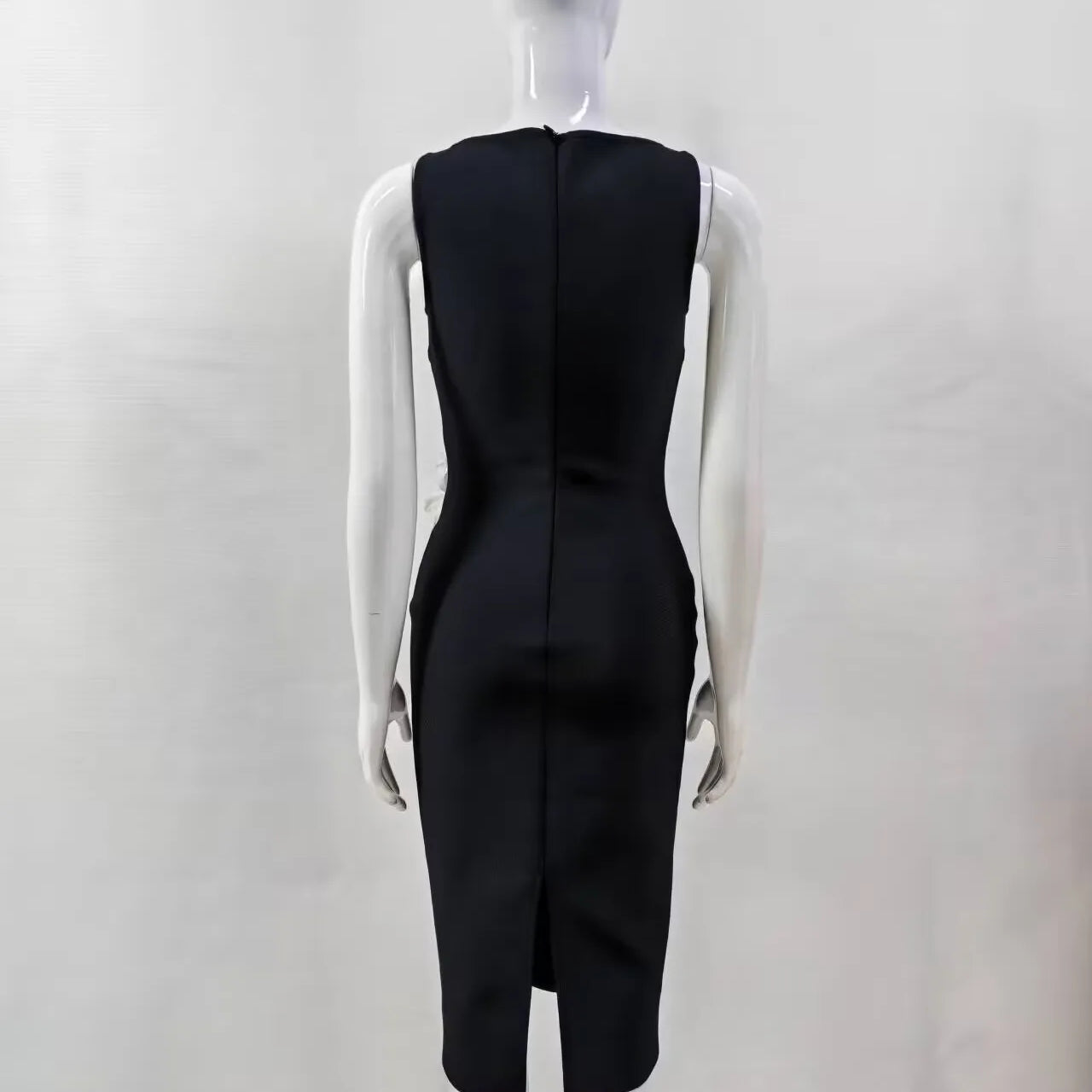 Women Sleeveless Sexy O-Neck Flowers Bodycon Mid-calf Bandage Dress Birthday Party Celebrate Cocktail Dress