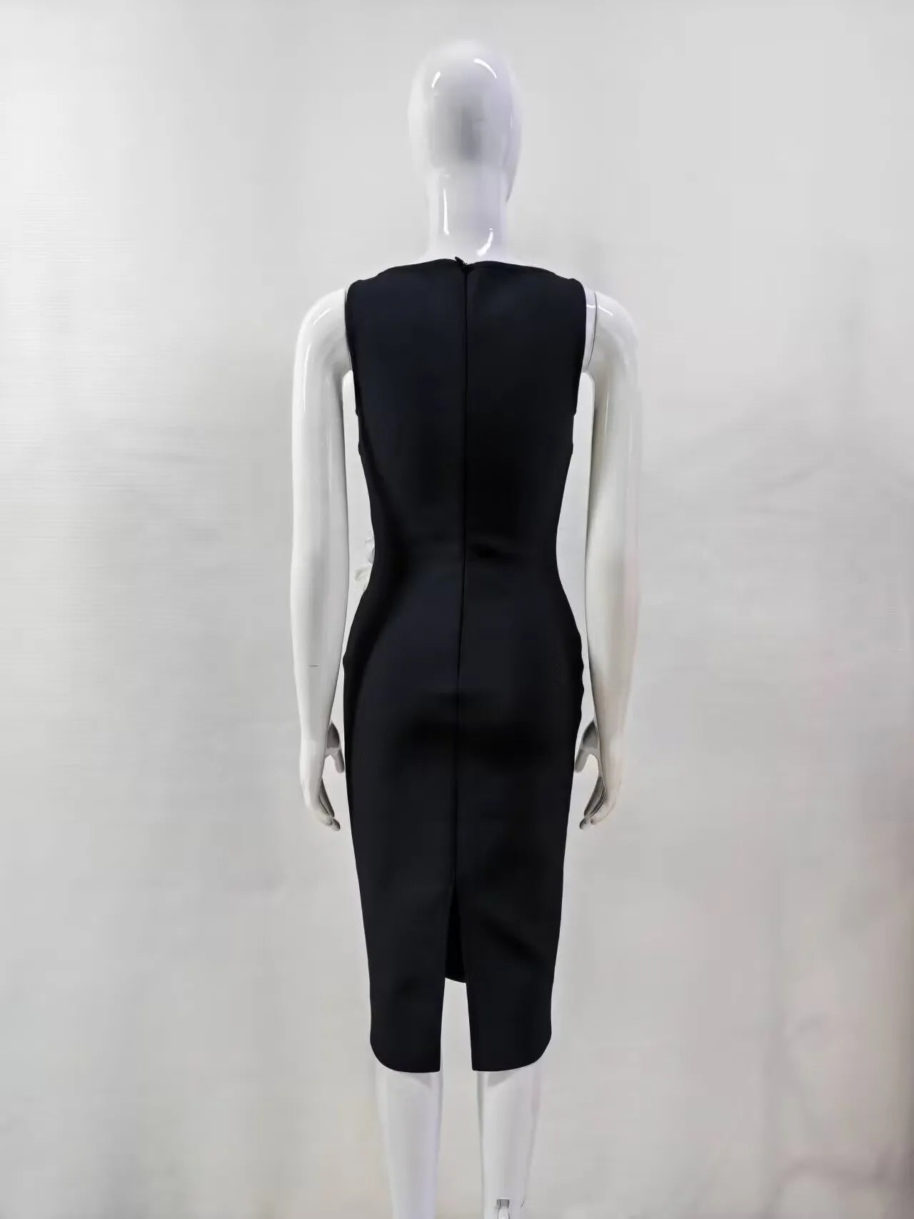 Women Sleeveless Sexy O-Neck Flowers Bodycon Mid-calf Bandage Dress Birthday Party Celebrate Cocktail Dress