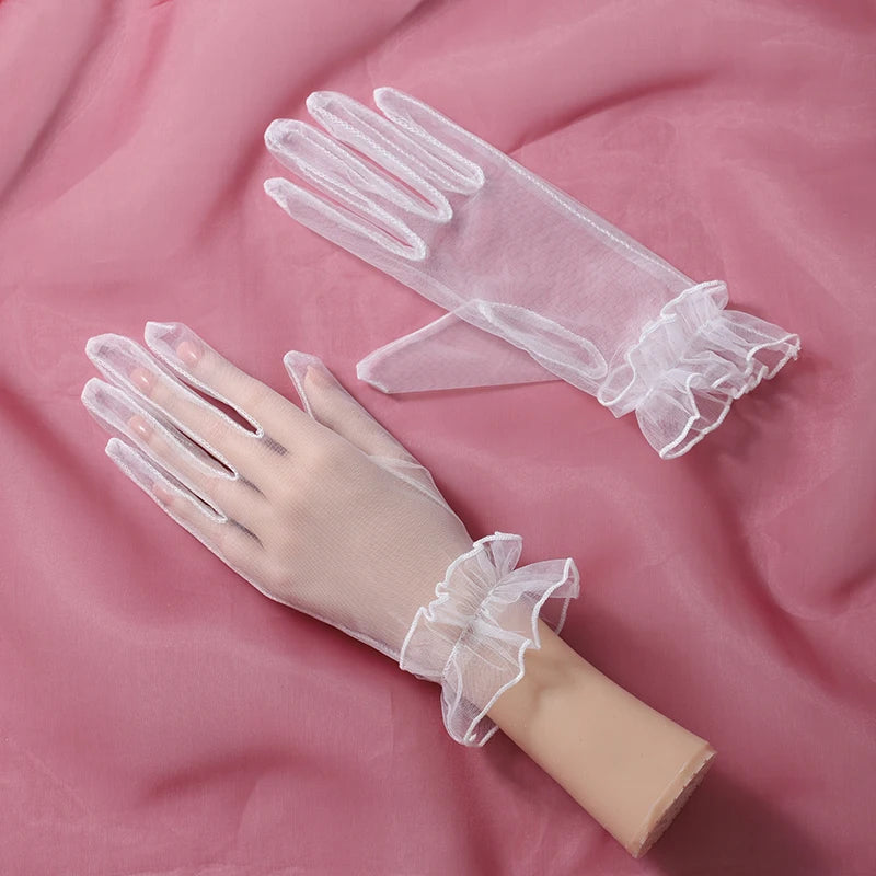 Bridal Wedding Gloves Short Tulle/Cotton Women's Party Prom Wedding Dress Accessories ST-0082-A CHINA