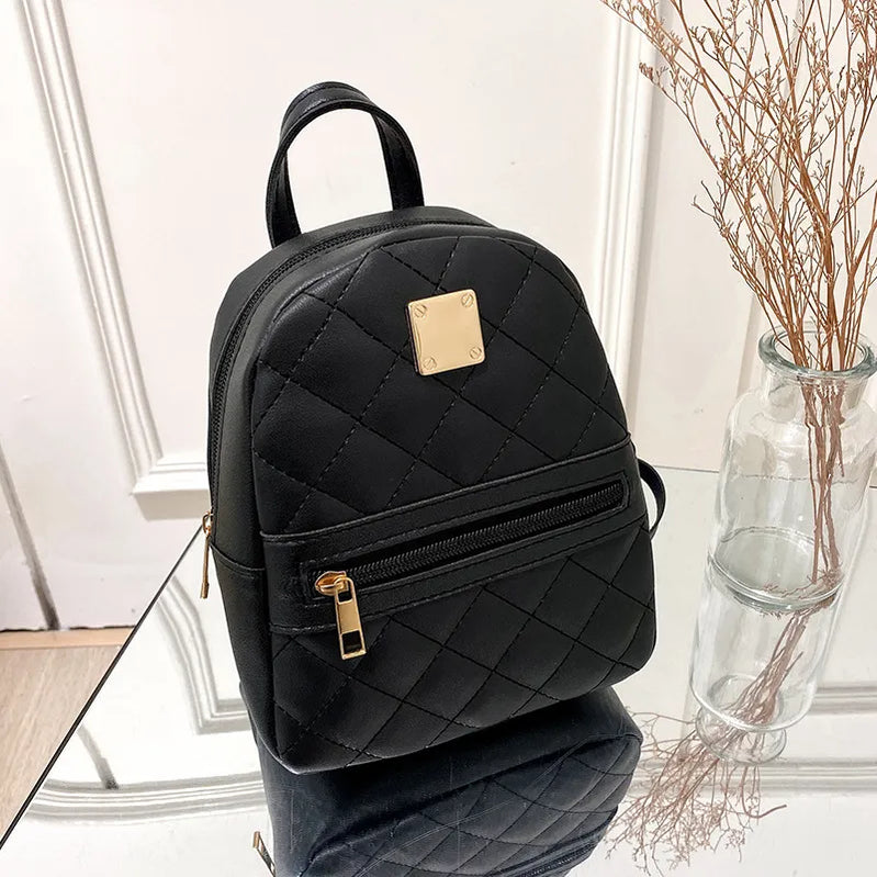 Mini Backpack for Women PU Leather Multifunction Crossbody Bag Ladies Phone Pouch Pack Luxury Brand Shoulder Bag Messenger Bags balck
