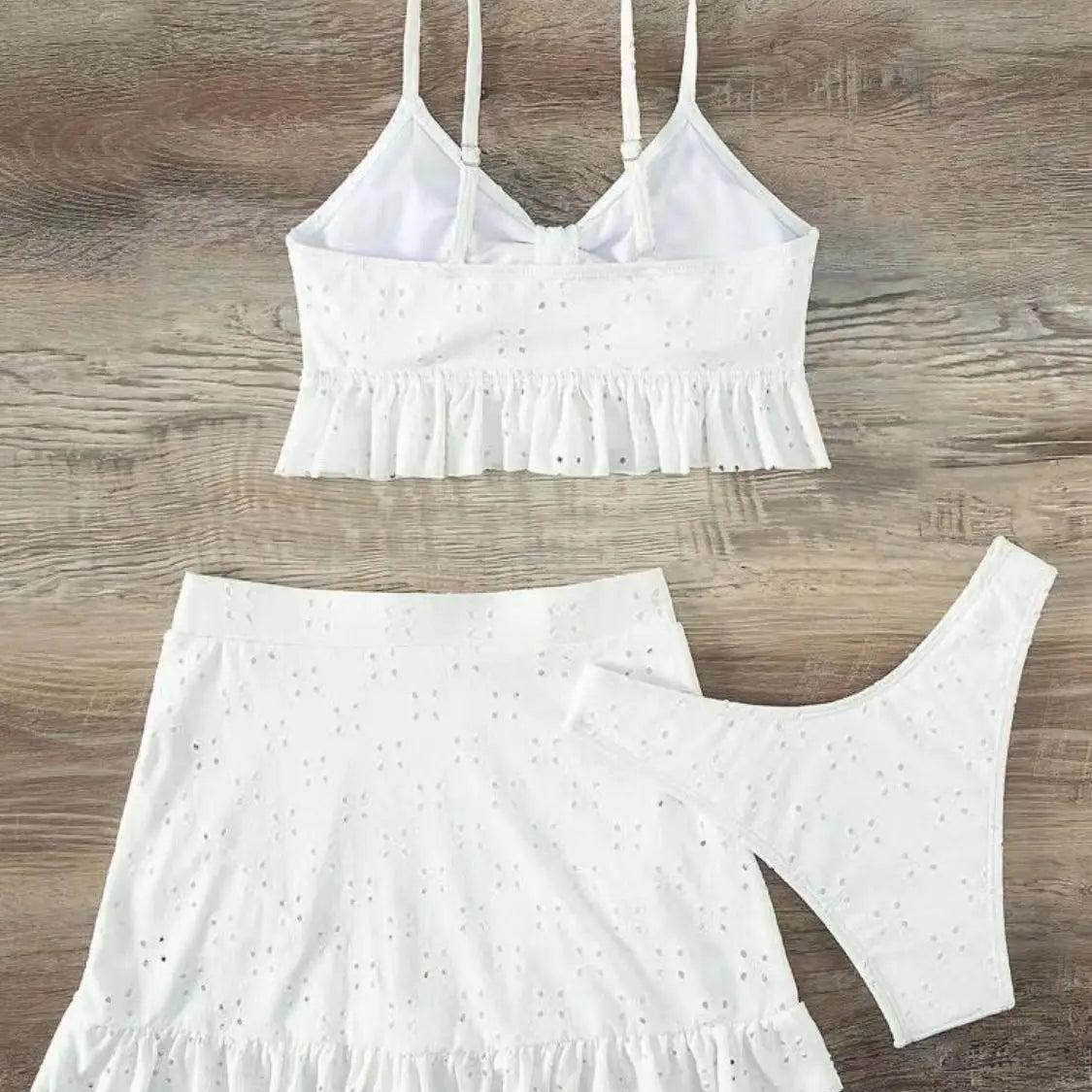 new summer swimsuit for women suitable for seaside and beach split hip skirt swimsuit special fabric three-piece bikini sex