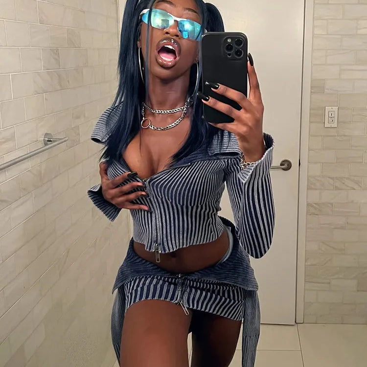 Nibber Autumn Winter Knit Contrast Color Sweater Women warm Fashion Lapel Slim Top Long-sleeved T-shirt Female Zipper Cardigans