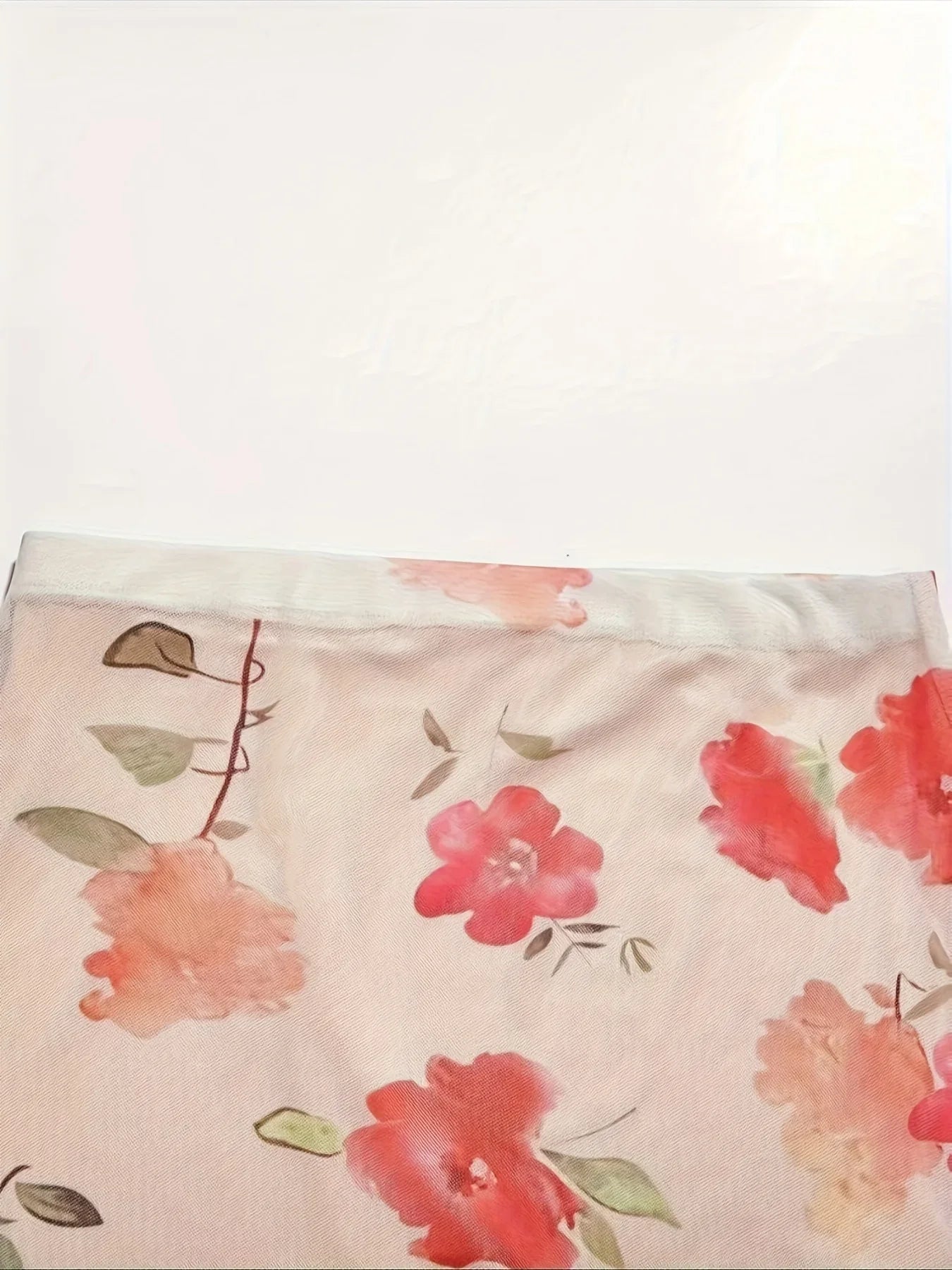 Spring Summer Women's 2 Pieces Mesh Sheer Floral Top-Skirt Set Vacation Wear Breasted Suits Casual Beachwear