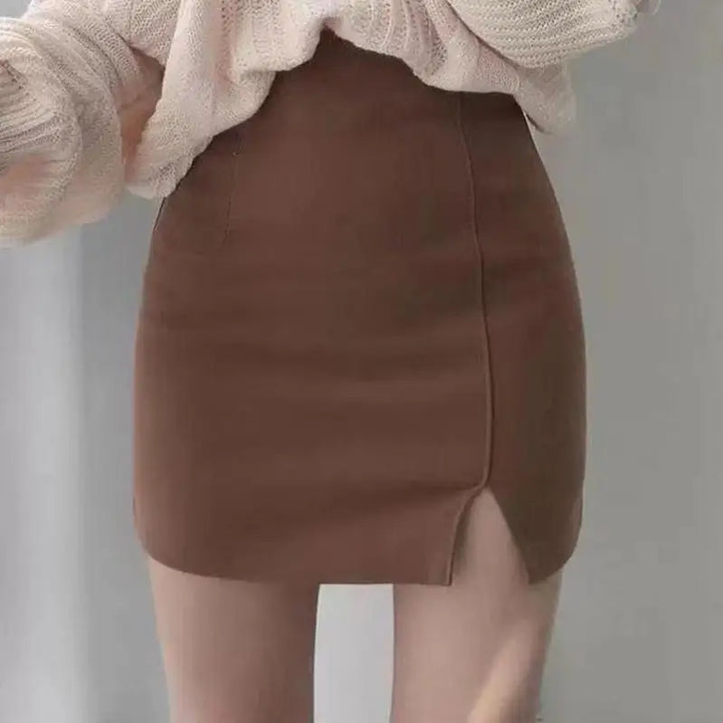 Skirts Women Split Elegant Office Ladies Spring Mujer Faldas Casual Hot Sale A-line Black Hot Sale Design Comfortable