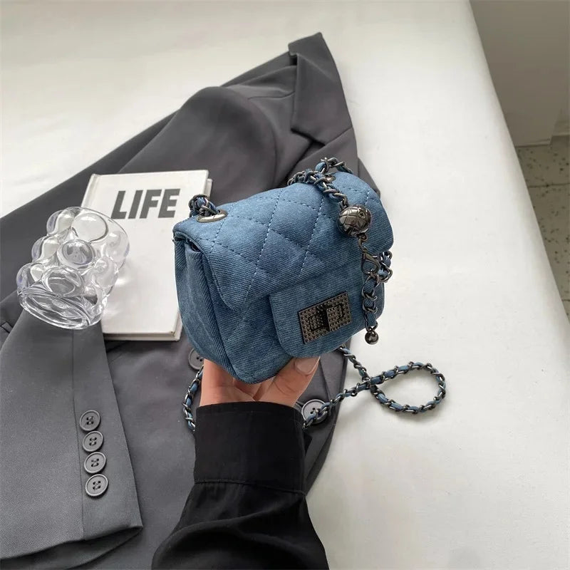 Winter Commuter Women's Crossbody Bag Retro Diamond Chain Square Handbag Shoulder Bag Elegant Sensation Commute Work Bag