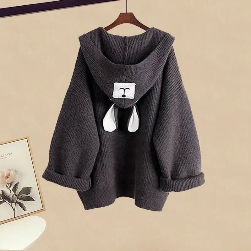 Autumn/Winter New Fashion Hooded Knit Sweater Dress Two Piece Suit Women's Korean Elegant Cardigan Strap Skirt Matching Set Sweater 01