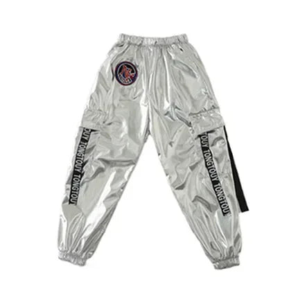Hip Hop Boys Silver Jacket Girls Jazz Jogger Pants Street Dance Mini Skirt Clothes Sets Kids Sequin Costumes Child Streetwear Pant
