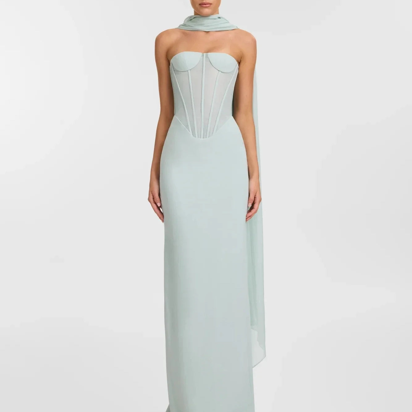 Women Sexy Strapless Backless Bodycon Long Dress Runway Celebrate Girls' Vacation Birthday Outfit Vestido