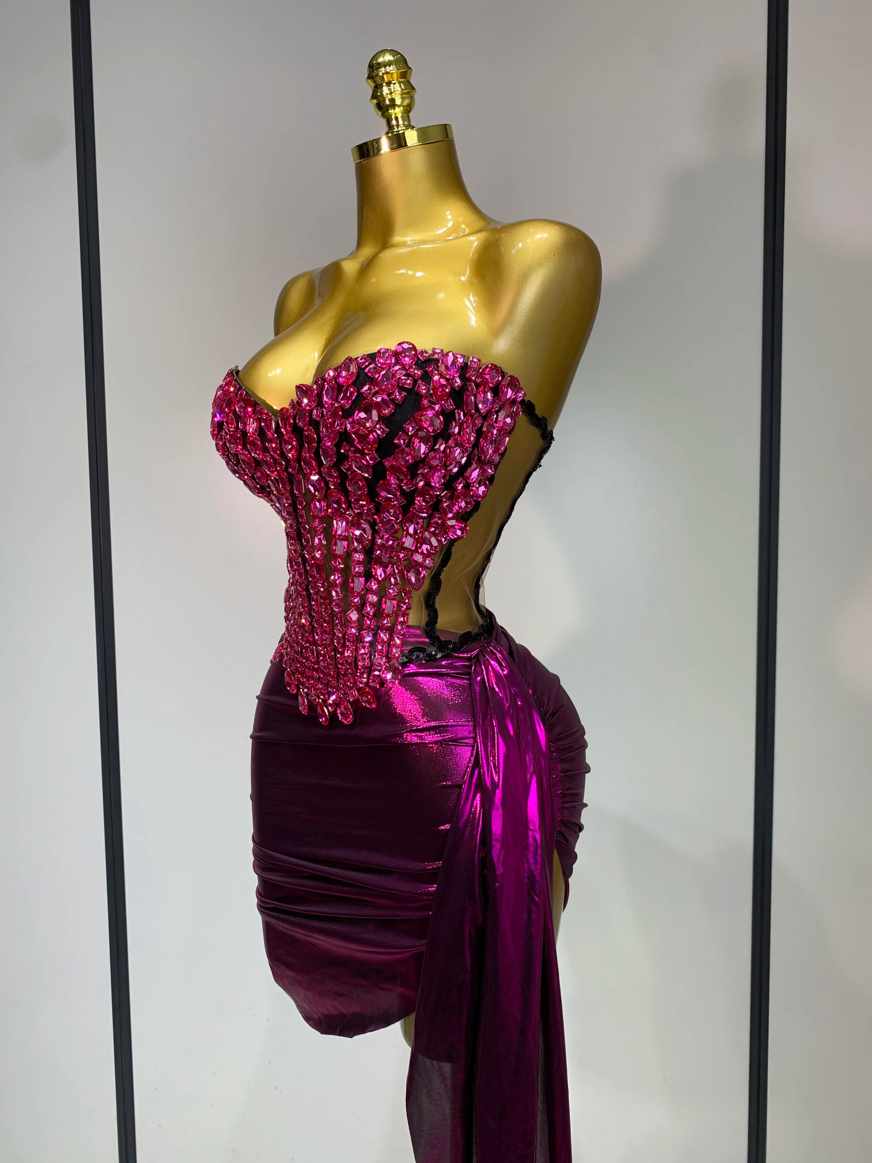 Luxury Birthday Party Celebration Dress Singer Dancer Stage Perform Clothing Drag Queen Costume Evening Party Nightclub Outfit