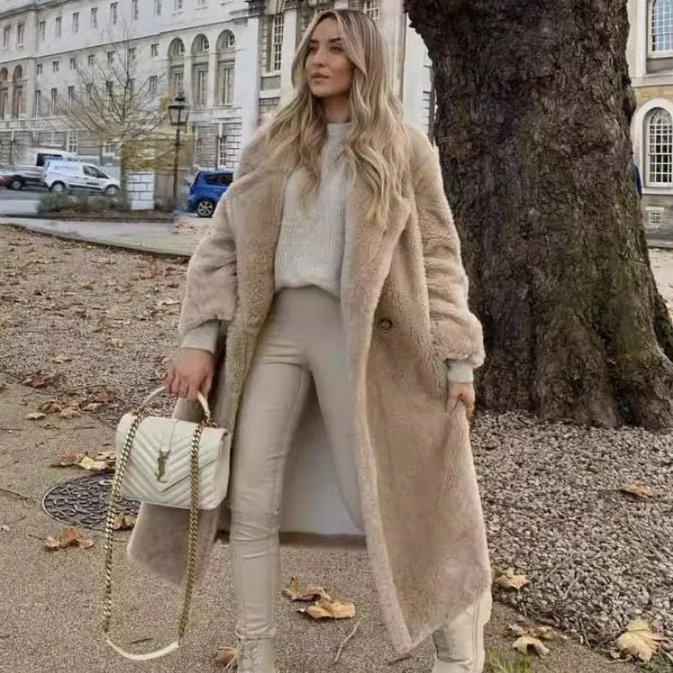 Teddy Bear Coat Lamb Fur Women's Clothing New Warm Thickened Plush Plush Medium-length Environmentally Friendly Coat Chic