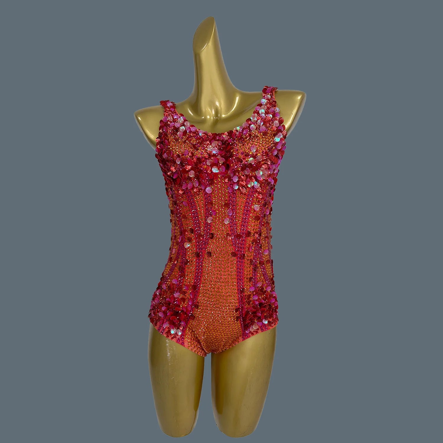 New Sparkly Rhinestones Tight Bodysuit for Women Sexy Performance Outfit Dancer Costume Nightclub Bar DJ Show Stage Wear Meimei