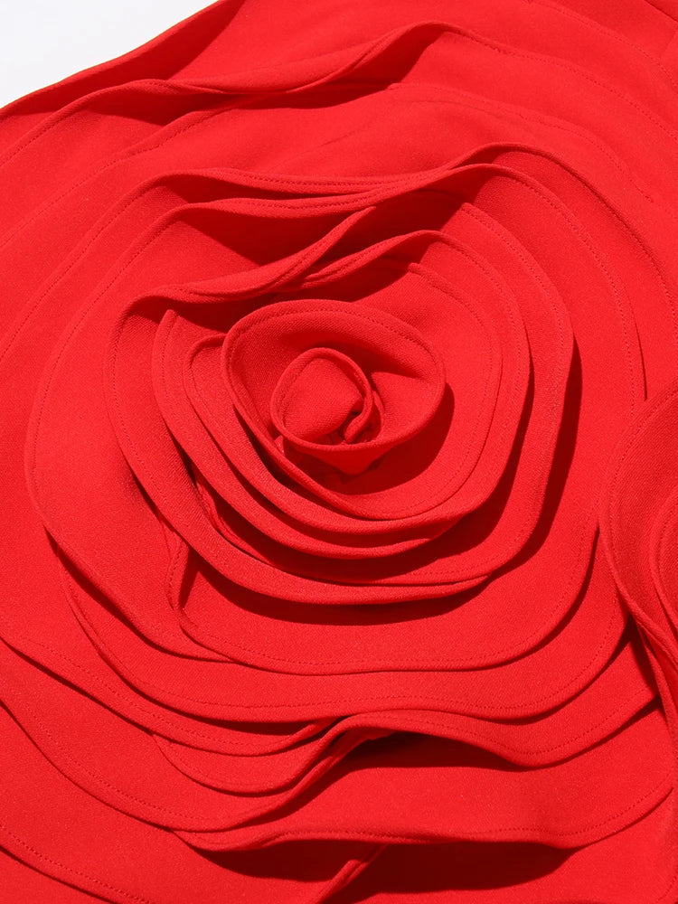 TWOTWINSTYLE Solid Sexy Patchwork Appliques Dress For Women Strapless Sleeveless High Waist Spliced Zipper Mini Dresses Female