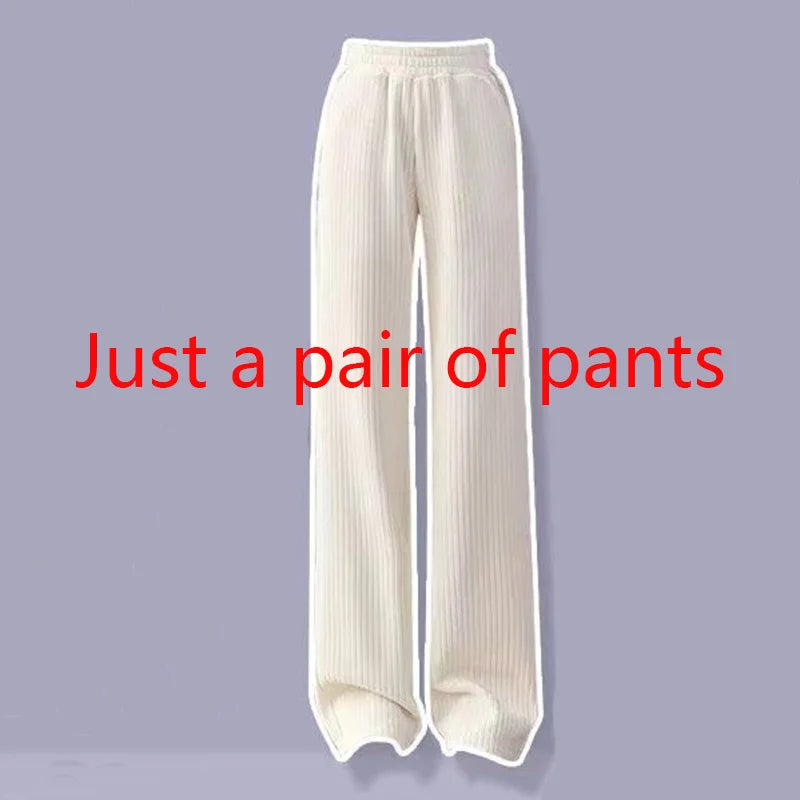 Autumn and Winter Set Women's 2023 New Korean Knitted Sweater Women's Underlay Casual Pants Three Piece Set Winter Clothes Women pants