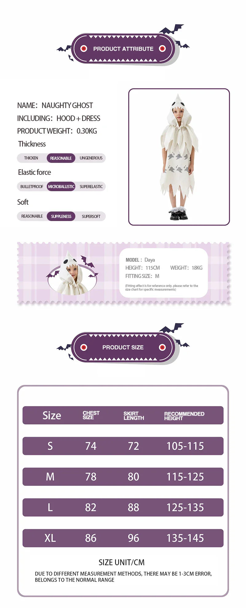 Kids Boys Girls Cute White Ghosts Demons Role Play Costumes Kids Costume Shows Halloween Theme Party