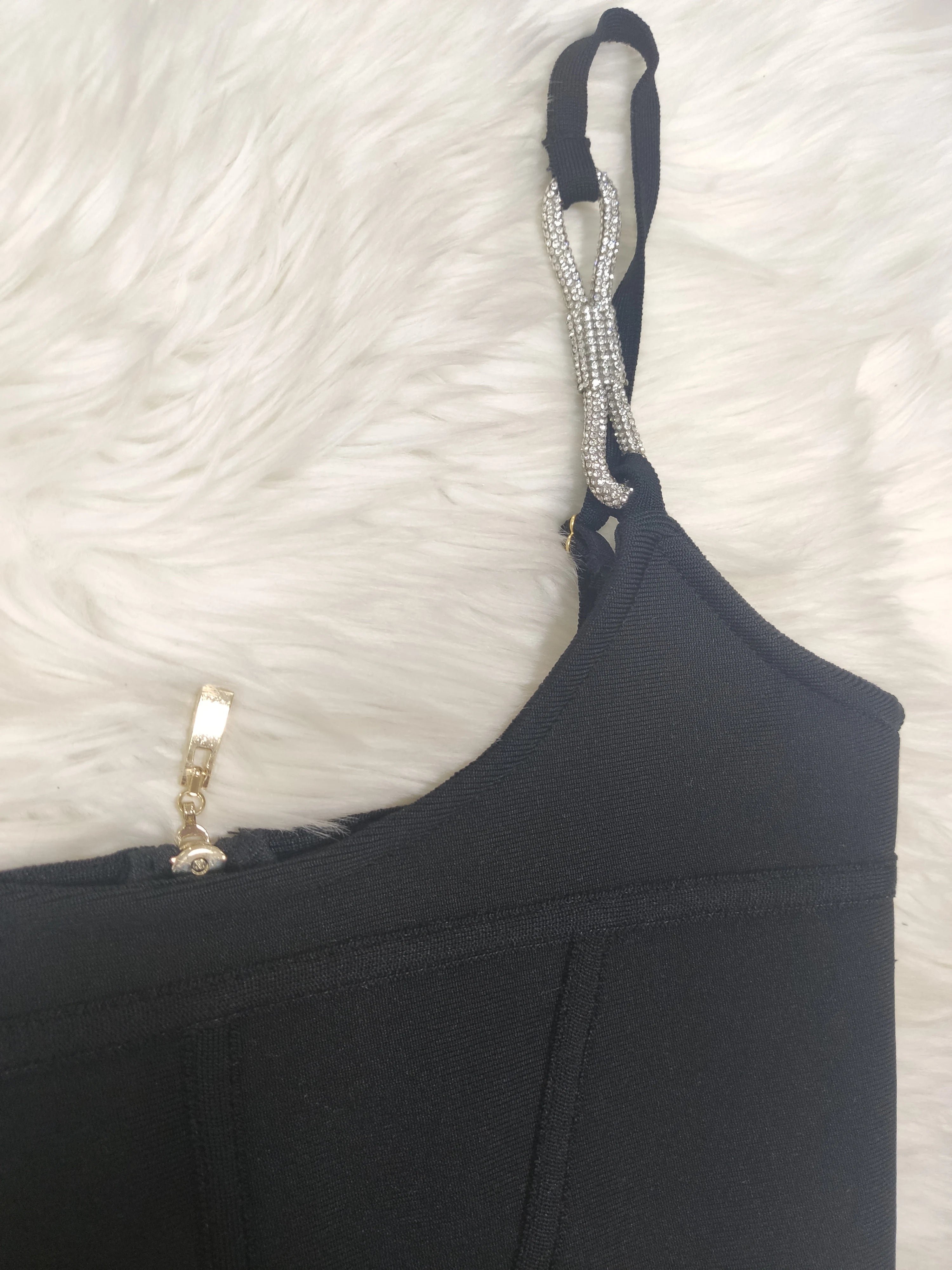 High quality Blue Black Chain Sexy Two Pieces Set Bodycon Rayon Bandage Set Evening Party Sexy Fashion Outfit