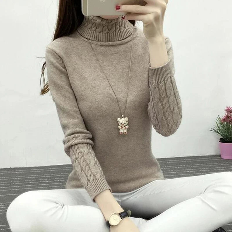 Women Turtleneck Winter Sweater Women Long Sleeve Knitted Women Sweaters And Pullovers Female Jumper Tricot Tops