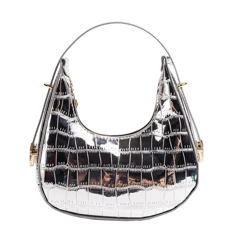 Candy Color Armpit Bag Purses and Handbags Stone Pattern Shoulder Bags for Women Luxury Designer Cloud Bag Party Clutch silver 20x6x20cm