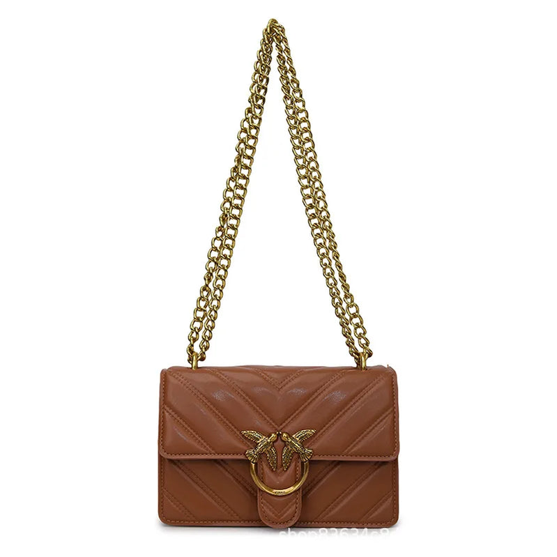 Rhombus Chain Swallow Bag 2025 New Versatile Small Square Bag Fashionable Foreign Style Shoulder Messenger Bag