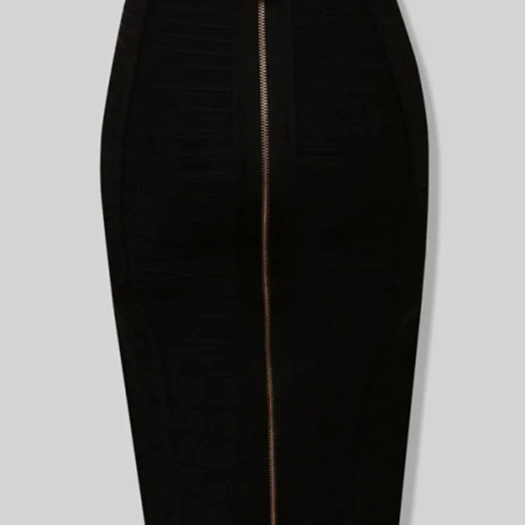 STOCK All Match Style 15 Colors Golden Zipper Package Hips Knee Length Bandage Skirt Fashion Office Lady Wear Woman Basics item