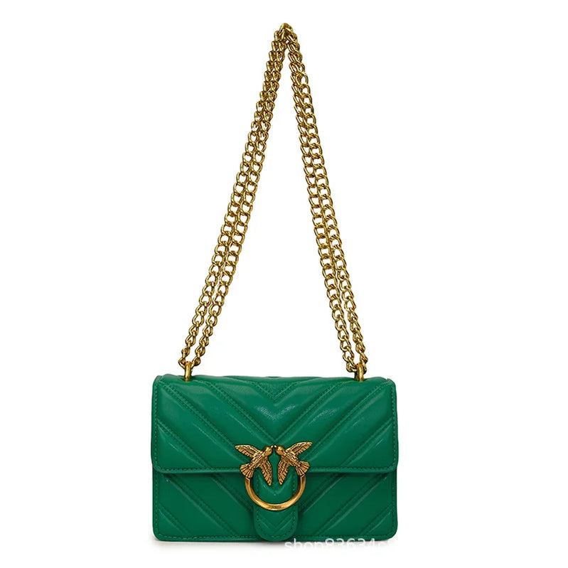 Rhombus Chain Swallow Bag 2025 New Versatile Small Square Bag Fashionable Foreign Style Shoulder Messenger Bag